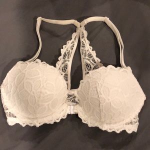 White Lace Racerback Bra - PINK by VS